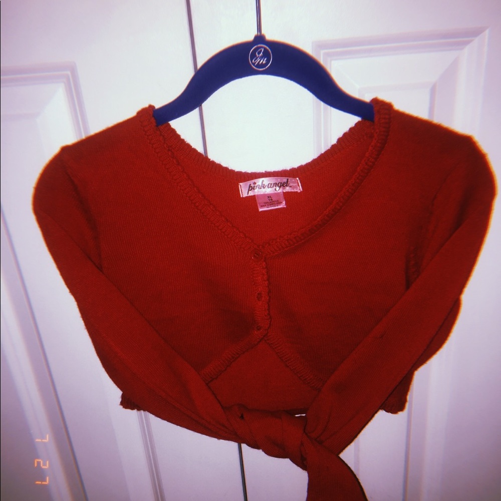 Ruby red sweater jacket